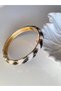 Steel Clasp Black-White Patterned Enamel Bracelet - 7