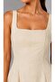Women's Slim Fit 100% Cotton Square Neck Strap Midi Length Lined Woven Dress 26081 - 4