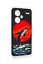 Redmi Note 13 Pro Plus Compatible Red Sun Whale Pattern Silicone Case - 3
