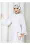 Buttoned Front Belted Lined Hijab Dress Rc6060 - 5