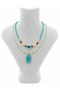 Premium Colorful Evil Eye Bead Detailed Double Women's Necklace Set of 2