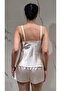 6 Pieces Caramel (Pearl) Women's Lace Satin Nightgown Dressing Gown Set |   Pajama Shorts Set 6-Piece Dowry Set Bridal Set - 6