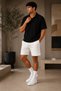 Premium Ribbed Ottoman Fabric Polo Collar Unisex T-Shirt and Shorts Set Women's and Men's Set