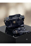Navy Blue Women's Hand and Shoulder Bag with Cross Strap, Daily Stylish Zippered Women's Bag - 3