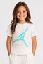 Kids Girl Brand Logo Short Sleeve Outdoor T-Shirt, Off White