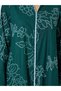 Green All Over Print Contrast Trim Maxi Jalabiya - 4