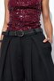 Busem High Waist Belted Wide Leg Crepe Trousers - 4