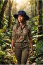 Unisex Navy Blue Safari Hat with Wide Brim Foldable Outdoor Camping Hat - 4