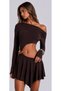 Stylish One-Shoulder Long Sleeve Cut-Out Waist Mini Dress - 2