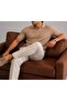Beige Polo V-Neck Short Sleeve Men's T-Shirt - 3