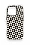 iPhone 16 Pro Compatible Floral Motif Checkered Pattern Silicone Case - 2