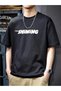 Men's Black Shining Printed Oversize T-Shirt