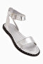 Winona Genuine Leather Silver Ankle Buckle Women's Sandals