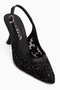 Camelia Black Embroidered Women's Heeled Shoes