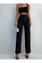 Elegant Classic Cut Fabric Office Palazzo Trousers