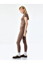 High Waist Stitching Detailed Sports Leggings - 2