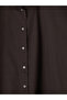 Brown Oversize Poplin Women's Shirt - 7