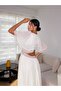 Women's White Maxi Lace Lined Dress - 3