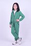 Girl's High Collar Zippered Waist Tie Elastic Leg Sweatpants Set - 2