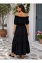New Interpretation of Timeless Elegance Women's Madonna Collar Layered Flounce Maxi Aerobin Dress - 6