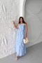 Women's Maxi Length Ruffled Front Sleeveless Lined Chiffon Dress - 4