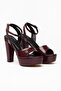 Women's High-Heeled Platform Burgundy Patent Leather Evening Shoes - 2