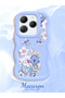 Infinix Hot 40 Pro Compatible Case Camera Protector Blue Silicone Couple Phone Case Floral Pattern - 2