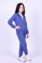 Girl's 2-Piece High Collar Zippered Waist Tie Elastic Leg Sweatpants Set - 2