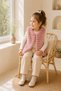 Girl's striped plush vest - soft textured, stylish faux fur look for winter - ages 2-5 - 4