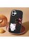Samsung Galaxy A06 Compatible Case with Camera Protector Black Silicone Couple Phone Case with Kitty Pattern - 2