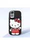 Redmi Note 11 Compatible Case Camera Protector Black Silicone Couple Phone Case with Kitty Pattern