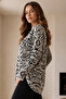 Zebra Patterned Knitwear Tunic R7186 Ecru - 3