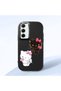 Samsung Galaxy A35 Compatible Case Camera Protector Black Silicone Couple Phone Case Kitty Pattern