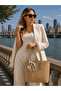 Women's Large Size Shawl Detailed Lined Stylish Handbag Suitable for Daily or Special Use Size: 29 X 30 cm - 8