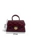 Shiny Quilted Mini Bag – Lining Detail – Women's Hand and Shoulder Bag with Chain Strap (19X12 cm) - 3