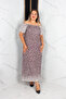 Plus Size Off-The-Shoulder Polka Dot Maxi Dress