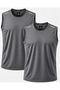 2-Pack Quick Dry Breathable Athletic Technical Athlete Zero Sleeve T-Shirt