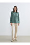 Original Oval Collar Embroidered Blouse - 3