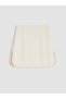 Alita City Farkıyla Koor Sport Ecru Plain Mini Women's Shorts Skirt - 6