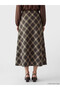 Esvab • Modern & Distinctive Belted Checked Embroidered Skirt - 5