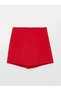 Alita City Lcw Vision Red Crepe Plain Mini Women's Shorts Skirt with a Difference - 6