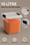 6-Piece 10Lt Lockable Lid Storage Box - Kitchen Organizer Deep Elora Food Storage Container Transparent - 3