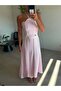 Pink Halter Neck Skirt Corset Set - 3