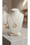 Women's Gold Color Daisy Flower Necklace – Stainless Steel with Zircon Stones - 2
