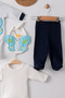 Butterfly Embroidered Overalls 100% Cotton Baby Boy Set of 5 - 3