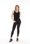 Women's Design Camisole Athlete T-Shirt with Stone Detail Black Slim T-Shirt - 6