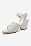 Sylvar White Knitted Women's Wedge Heeled Shoes - 6
