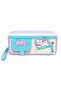 Cat Patterned Primary School Girls' Pencil Holder Luxury Pencil Case Organizer Double Compartment Beaded Three Compartment Decorated Pencil Bag - 4