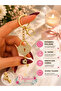 Keychain with Stone Heart Lock and Key Figure, Gold Bag Ornament and Accessory - 2
