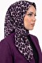 Women's Purple Leopard Patterned Cotton Stitched Writing Pad
